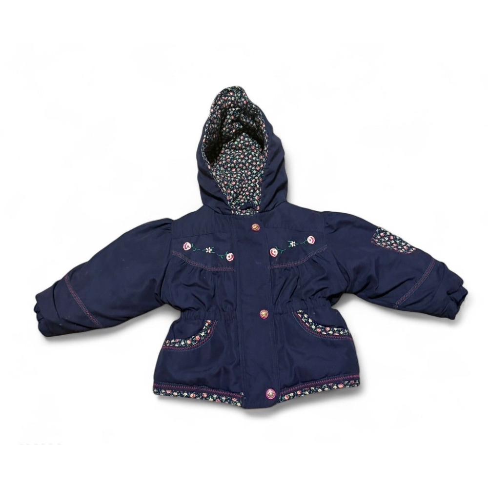 Vintage girls winter floral coat